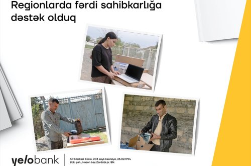 Yelo Bank daha 3 vətəndaşa biznesə başlamaq üçün dəstək göstərib