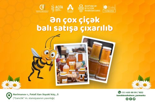 Bal yarmarkasında Qarabağ və Şərqi Zəngəzur iqtisadi rayonlarından 3 tona yaxın bal satışa çıxarılıb