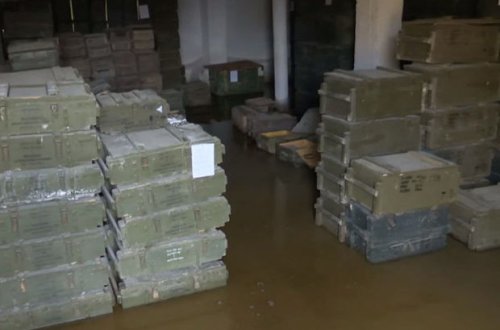 Qarabağ bölgəsində aşkar edilmiş mühəndis döyüş sursatları anbarları - VİDEO