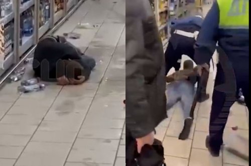 Rusiyada naməlum şəxs mağazada bıçaqla müştərilərə hücum edib - VİDEO