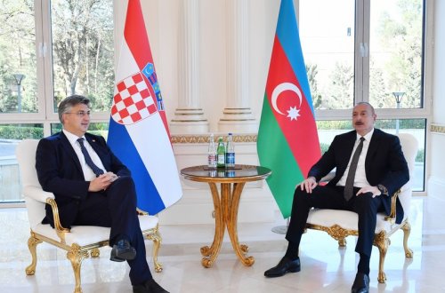 Azərbaycan Prezidenti ilə Xorvatiyanın baş nazirinin geniş tərkibdə görüşü olub - YENİLƏNİB + FOTO