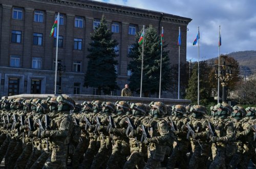 Xankəndidəki Zəfər paradından görüntülər