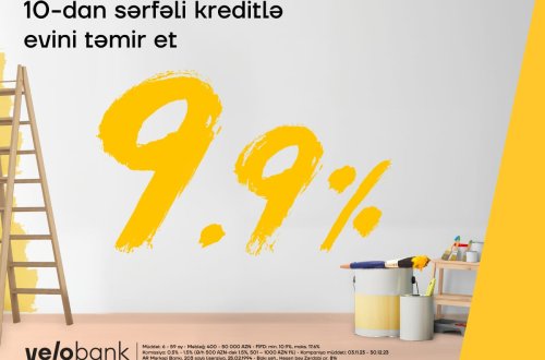 Yelo Bank-dan ev təmiri üçün sərfəli kredit