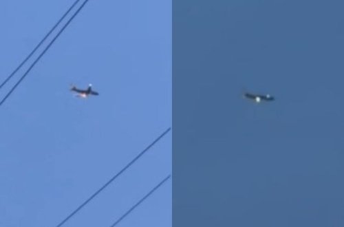 Rusiyada təyyarə göydə alışıb yanmağa başladı - VİDEO