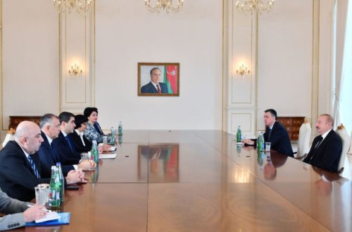 Prezident İlham Əliyev Gürcüstan parlamenti sədrinin başçılıq etdiyi nümayəndə heyətini qəbul edib