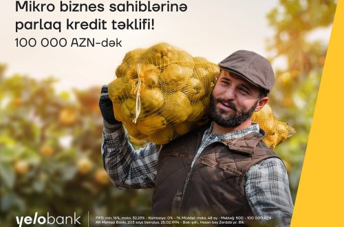 Mikro biznesiniz üçün Yelo Bank-dan sərfəli təklif   