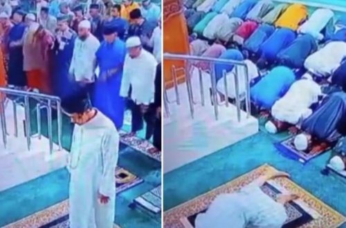 Məsciddə namaz qılarkən öldü - ətrafdakılardan şok reaksiya - VİDEO