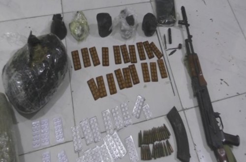 Göyçayda silahlı narkotacir saxlanılıb, ondan külli miqdarda narkotik götürülüb