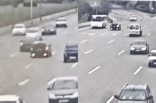 Bakıda sürücü narkotik qəbul edib maşını əks istiqamətdə sürdü - ANBAAN VİDEO