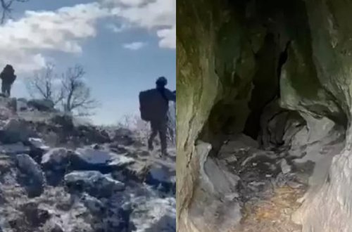 Türkiyə hərbçiləri terrorçuların sığındığı mağaraları aşkar ediblər - VİDEO
