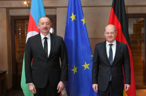 Münxendə Azərbaycan Prezidenti İlham Əliyevin Almaniyanın Kansleri Olaf Şolts ilə görüşü olub - VİDEO