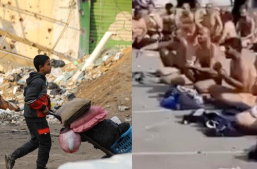 Qəzzadan ürək parçalayan FOTOlar - Yüzlərlə kişini soyundurub, məktəbin həyətində VİDEOya çəkdilər