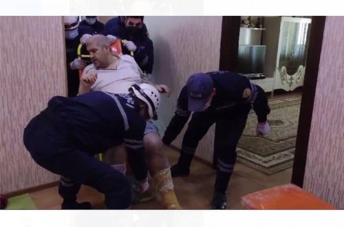 Azərbaycanda ağırçəkili şəxs xəstəxanaya çatdırıldı - VİDEO