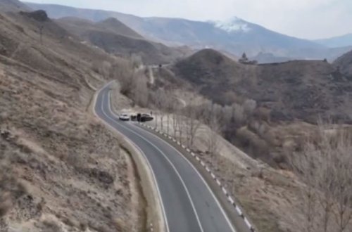 Yenidən qurulan Ermənistan-İran avtomobil yolunun görüntüləri yayıldı - VİDEO