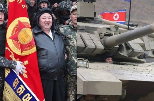 Kim Çen In ordunun ən yeni tankını özü sınaqdan keçirdi - FOTO
