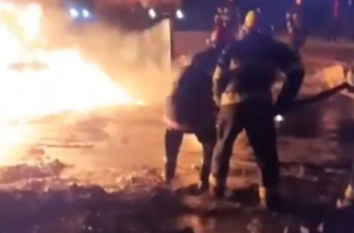 Şəmkirdə istixana kompleksində yanğın olub - VİDEO