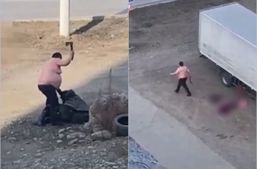 Xakasiyada küçədə insanları baltalayan şəxs saxlanıldı - YENİLƏNİB + ANBAAN VİDEO