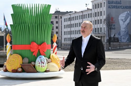 Prezident İlham Əliyev: Dördüncü dəfədir ki, bayram tonqalını azad edilmiş Qarabağda qalayıram