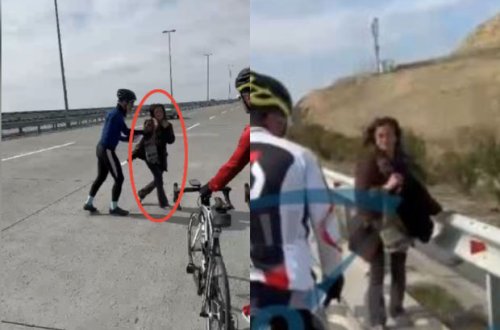 Bakıda qadın özünü göz görə-görə ölümə atır - VİDEO