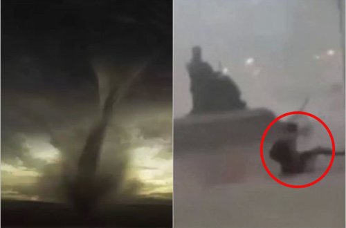 ABŞ-də tornado DƏHŞƏTİ: Ağaclar kökündən çıxır, insanlar yerdən qalxa bilmirlər - ANBAAN VİDEO