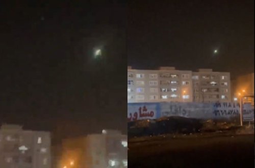 İranın İraqla sərhədində səmada işıqsaçan cisim görüntüləndi - VİDEO