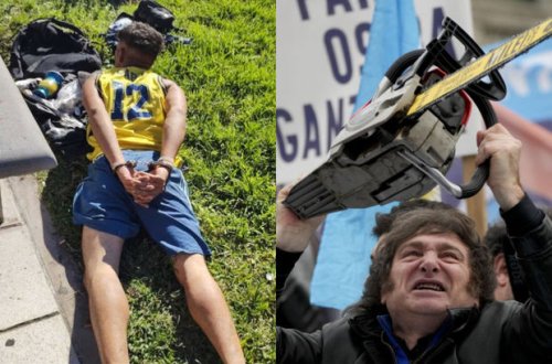 Argentinada əlində maçete olan şəxs prezidenti öldürmək istədi - FOTO