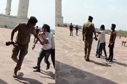 Tac Mahal məqbərəsində turist qadınla polisin davası gündəm oldu - VİDEO