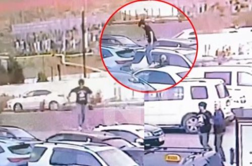 “Sədərək”də gənc parklanma ərazisindəki maşınların üzərində atılıb-düşdü - VİDEO