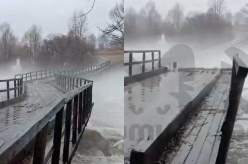 Rusiyada çayla axan iri buz parçaları körpünü uçurdu - FOTO/VİDEO