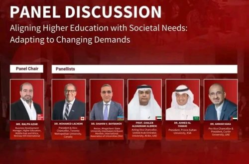 Mingəçevir Dövlət Universitetinin rektoru Şahin Bayramov “Ali təhsilin cəmiyyətin ehtiyaclarına uyğunlaşdırılması: dəyişən tələblərə adaptasiya” mövzusunda çıxış edib