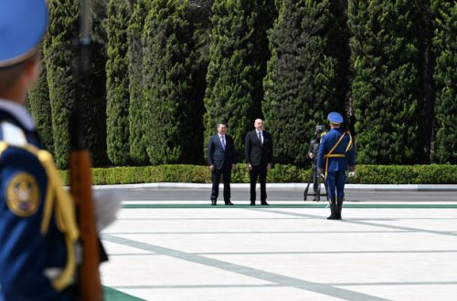 Qırğızıstan Prezidenti Sadır Japarovun rəsmi qarşılanma mərasimi olub - FOTO/VİDEO