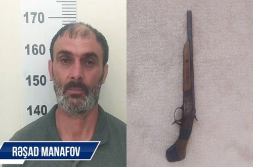 Oğuzda silahlı şəxs saxlanılıb - FOTO