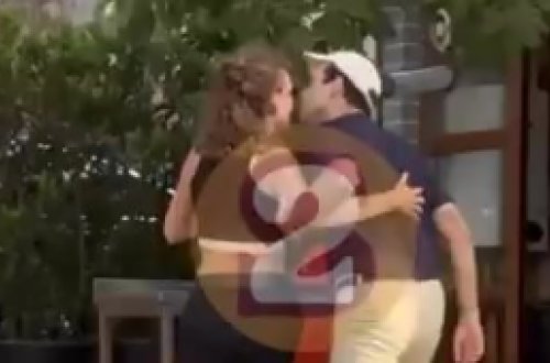 Sevgilisi ilə öpüşərkən görüntüləndi - VİDEO