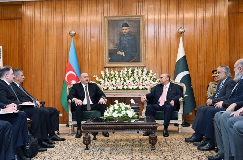 İslamabadda Azərbaycan Prezidenti İlham Əliyevin Pakistan Prezidenti Asif Əli Zərdari ilə geniş tərkibdə görüşü olub - YENİLƏNİB 