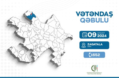 Nazir Məcnun Məmmədov Zaqatalada vətəndaşları qəbul edəcək