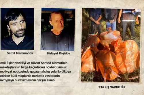 İrandan Azərbaycana 134 kq narkotikin keçirilməsinin qarşısı alınıb