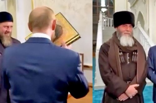 Rusiya prezidenti Putin Qurani-Kərimi öpüb alnına qoydu