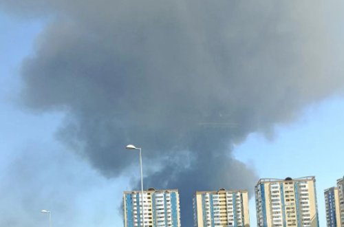 Bakıda güclü yanğın başlayıb - VİDEO