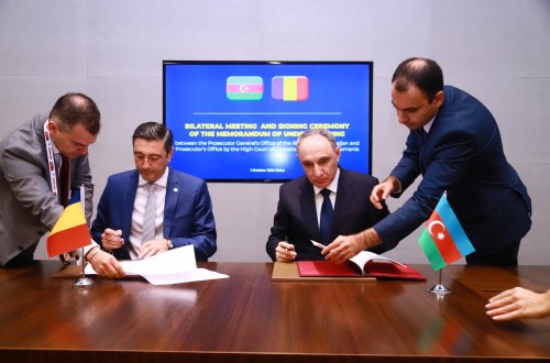 Baş prokuror Rumıniyanın Yüksək Kassasiya və Ədalət Məhkəməsinin Baş prokuroru Aleks Florantanın rəhbərlik etdiyi nümayəndə heyəti ilə görüşüb