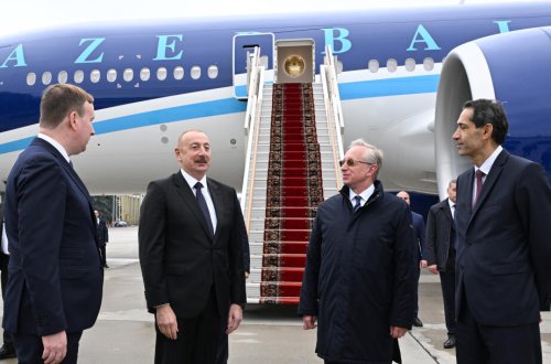 İlham Əliyev Rusiyaya səfərə gedib - FOTO