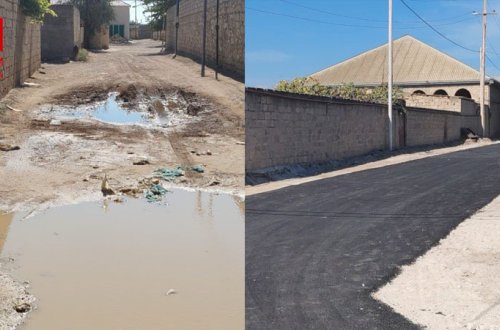 İcra nümayəndəsi yalnız yaşadığı küçəyə asfalt çəkdirib (FOTO/VİDEO)