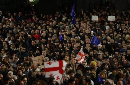 Gürcüstanda seçkilərlə bağlı etiraz aksiyası