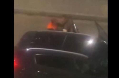 Bakıda küçədə qadın iki kişi tərəfindən zorla avtomobilə mindirilib - VİDEO