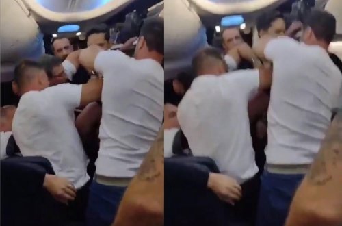 Sərnişin uçuş zamanı stüardessanı girov götürdü - saxlanıldı - VİDEO