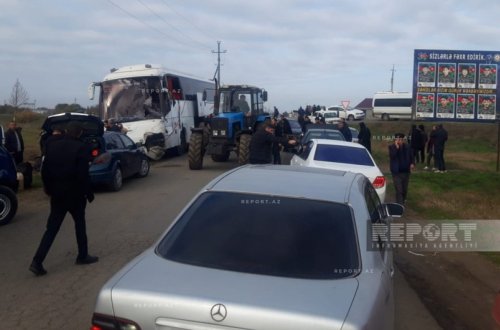 Naxçıvandan gələn avtobus Biləsuvarda 