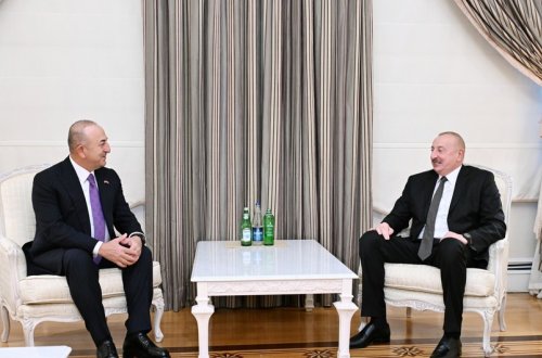 Prezident İlham Əliyev Türkiyənin sabiq xarici işlər naziri Mövlud Çavuşoğlunu qəbul edib- FOTO