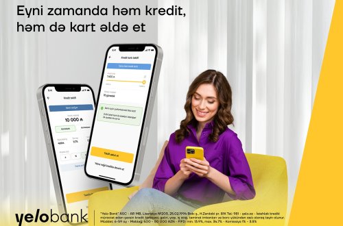 Yelo App-də kredit və taksit kartını eyni zamanda əldə et