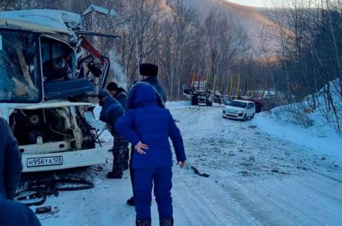 Rusiyanın Primorsk diyarında ağacdaşıyanın avtobusla toqquşması nəticəsində 15 nəfər xəsarət alıb