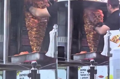 Dönərçi elə hərəkət etdi ki... - Anbaan kameraya çəkdilər - VİDEO