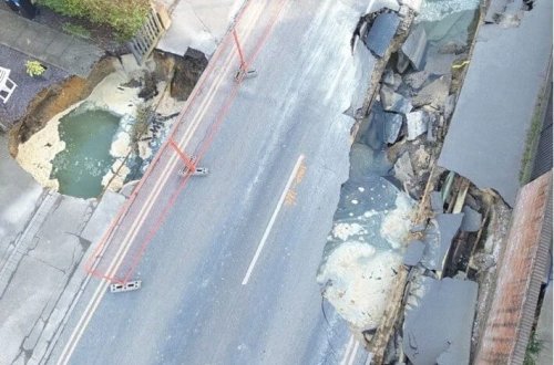 Evin bağında 20 metr enində çuxur əmələ gəldi